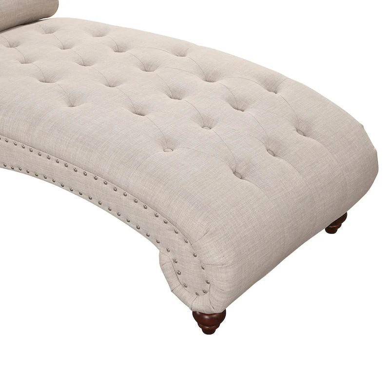 Moderne armlose Samt-Chaiselongue mit Nackenkissen