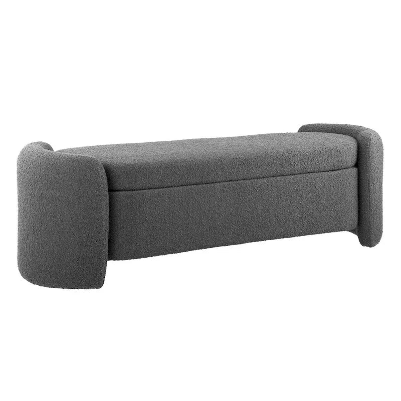 Bouclé-Sitzbank mit Stauraum und Klappsitz