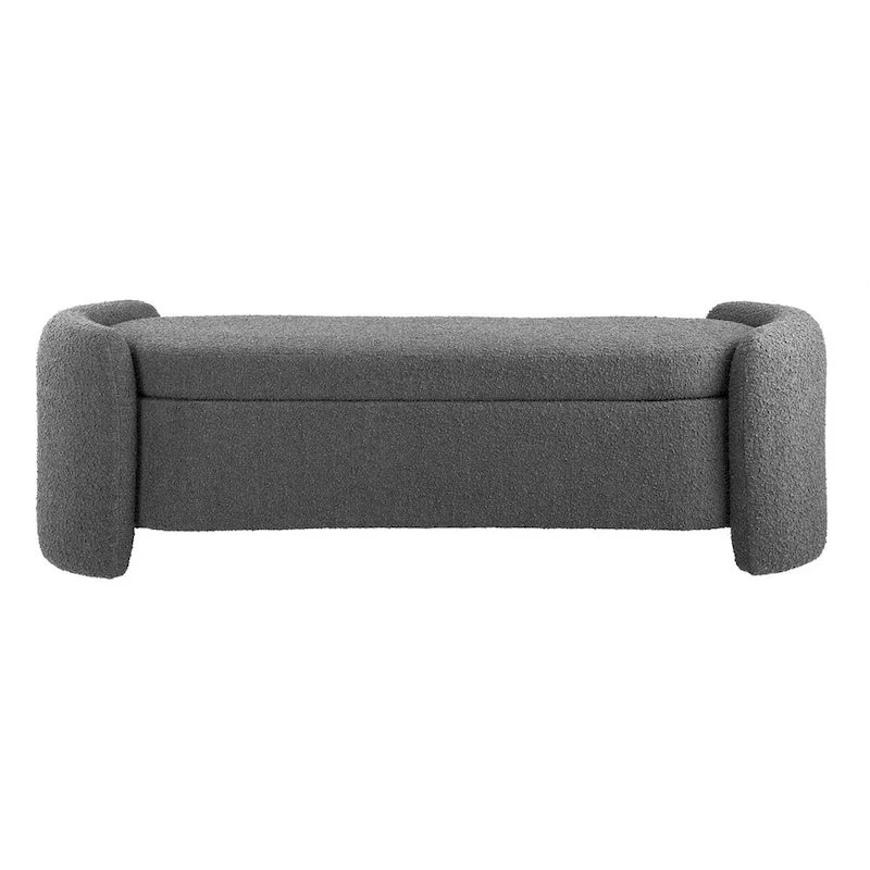 Bouclé-Sitzbank mit Stauraum und Klappsitz
