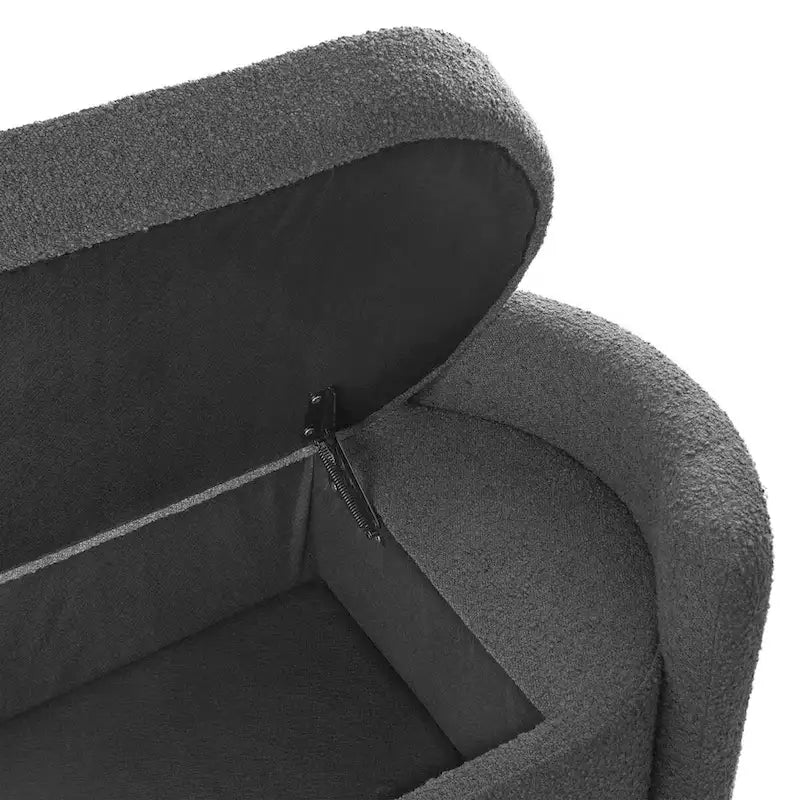 Bouclé-Sitzbank mit Stauraum und Klappsitz