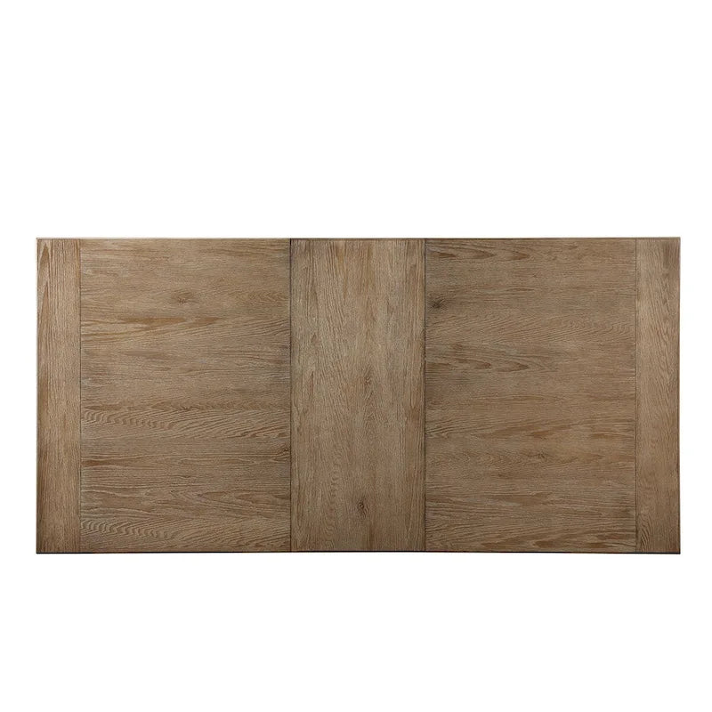 68 Zoll großer Esstisch aus Holz mit aufwendig verziertem Säulenfuß, Braun