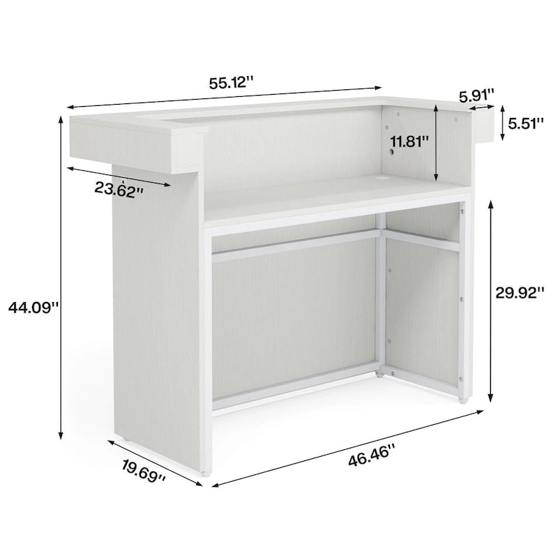 Empfangstheke mit Licht, moderne Rezeption mit 2 Kabeldurchlässen
