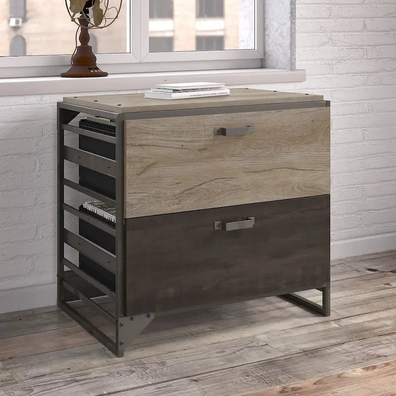 Aktenschrank in Rustikalem Grau